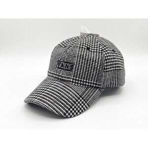 Vans Off The Wall Houndstooth Plaid Dad Hat Adjustable Baseball Cap Black White